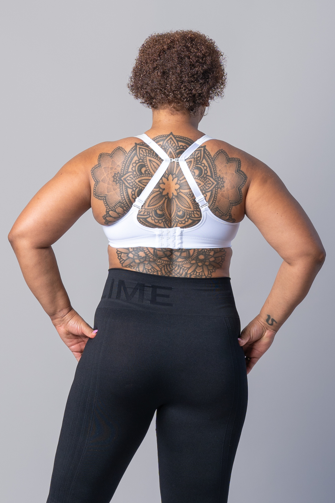 Pure Lime Compression Bra High Impact Bra 1000 White