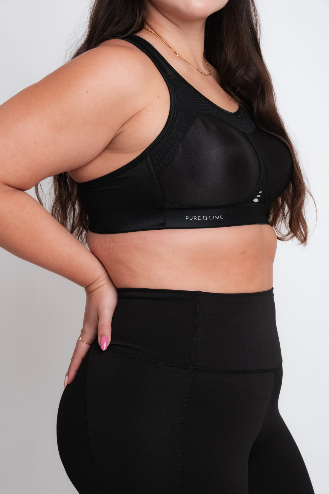 Pure Lime Compression Bra High Impact Bra 2000 Black