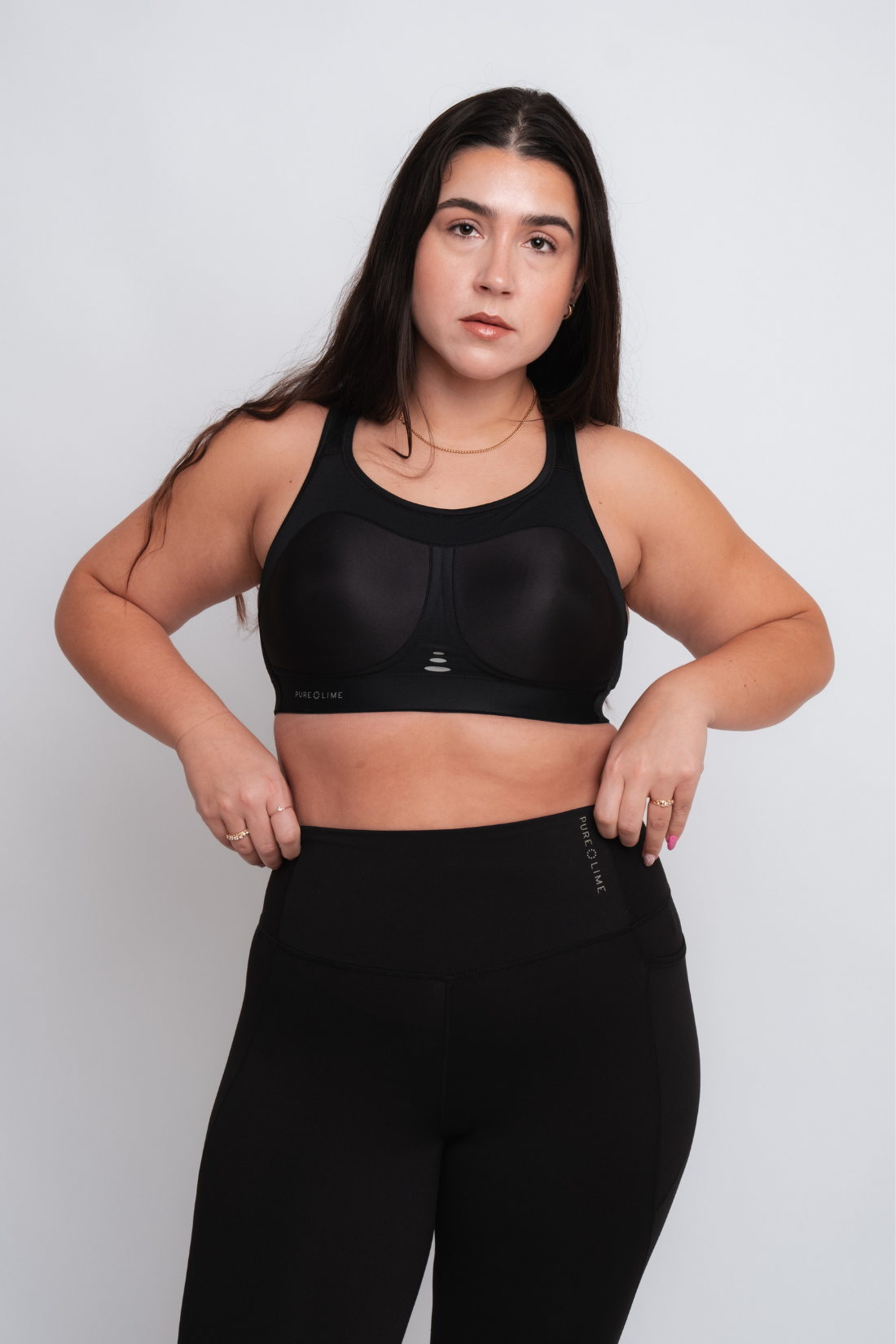 Pure Lime Compression Bra High Impact Bra 2000 Black