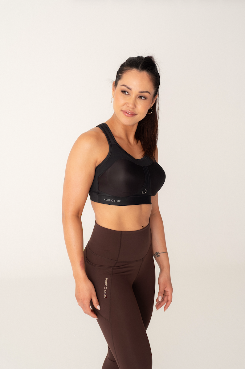 Pure Lime Compression Bra High Impact Bra 2000 Black