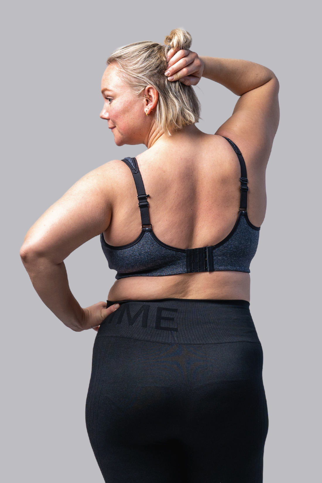 Pure Lime Padded Athletic Bra Bra 3611 Stone Grey Melange