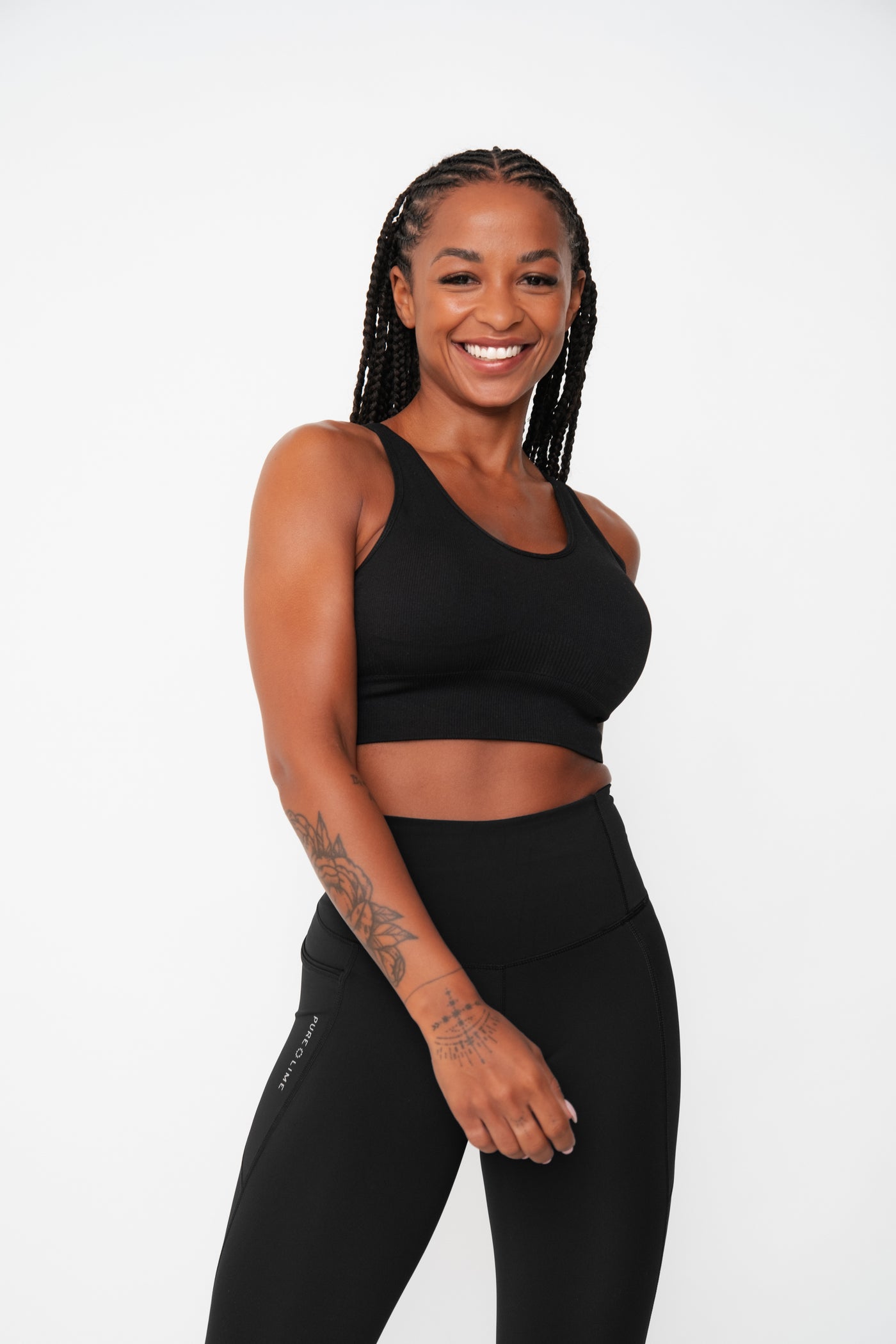 Seamless Rib Top - Black