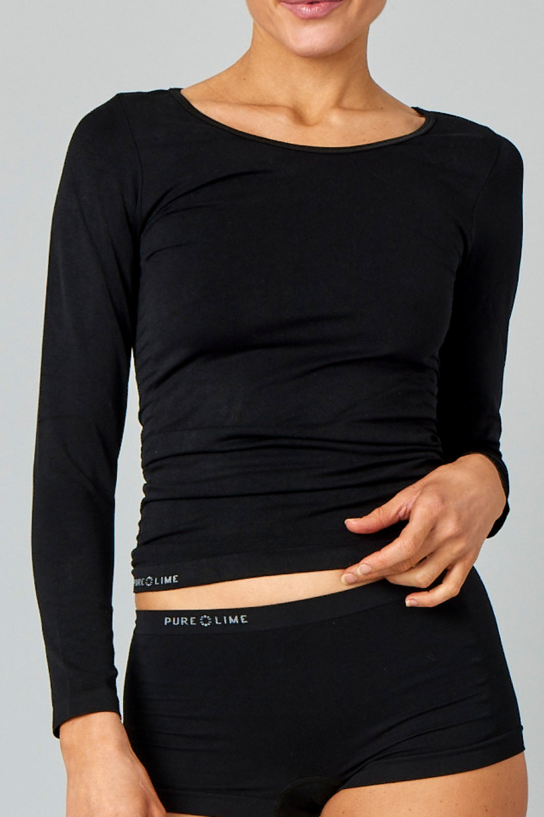 Pure Lime Seamless Longsleeve Tee Tee 2000 Black