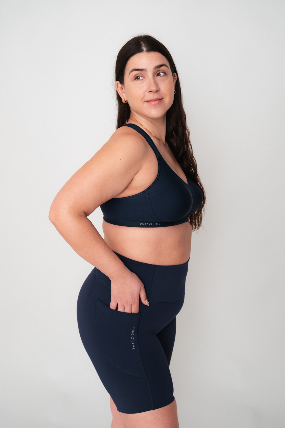 Pure Lime Support Bra High Impact Bra 4300 Baritone Blue