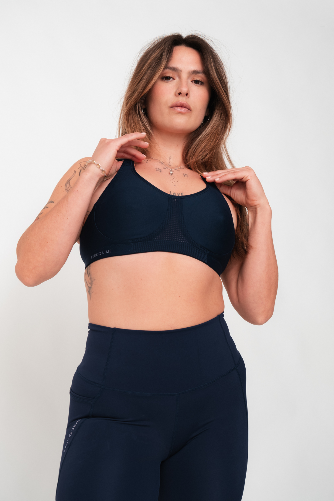 Pure Lime Support Bra High Impact Bra 4300 Baritone Blue