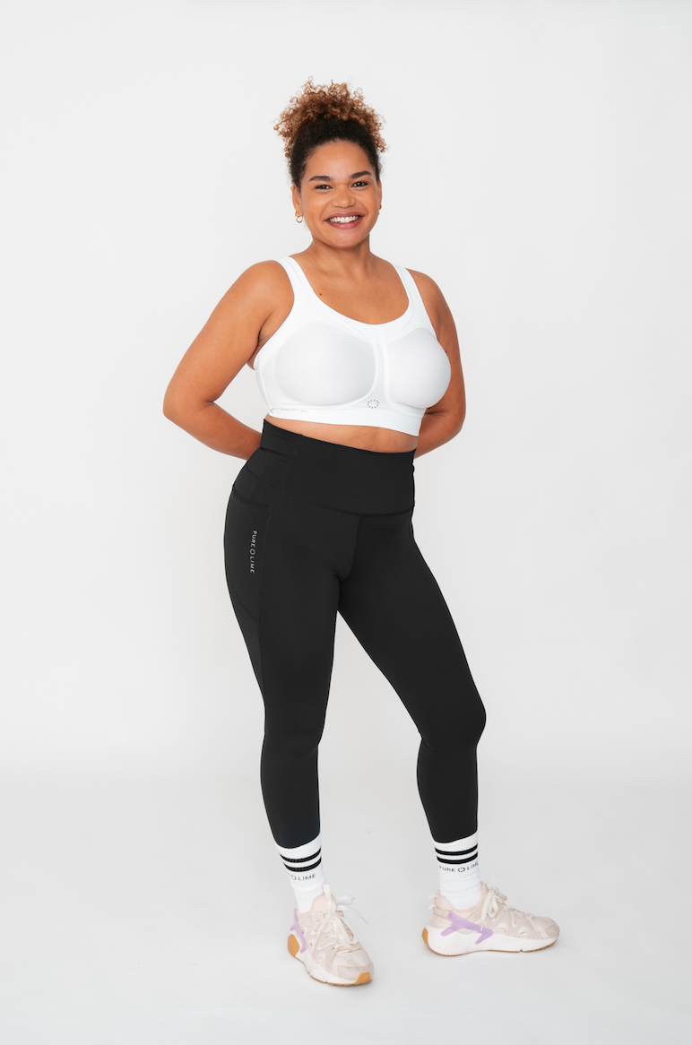 Pure Lime Compression Bra High Impact Bra 1000 White