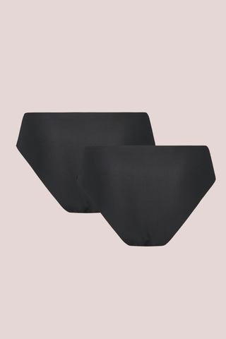 Pure Lime Invisible Microfiber Brazillian 2-Pack Thong 2001 Black/Black