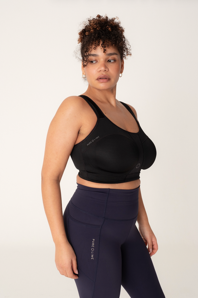 Pure Lime Padded Athletic Bra Bra 2000 Black