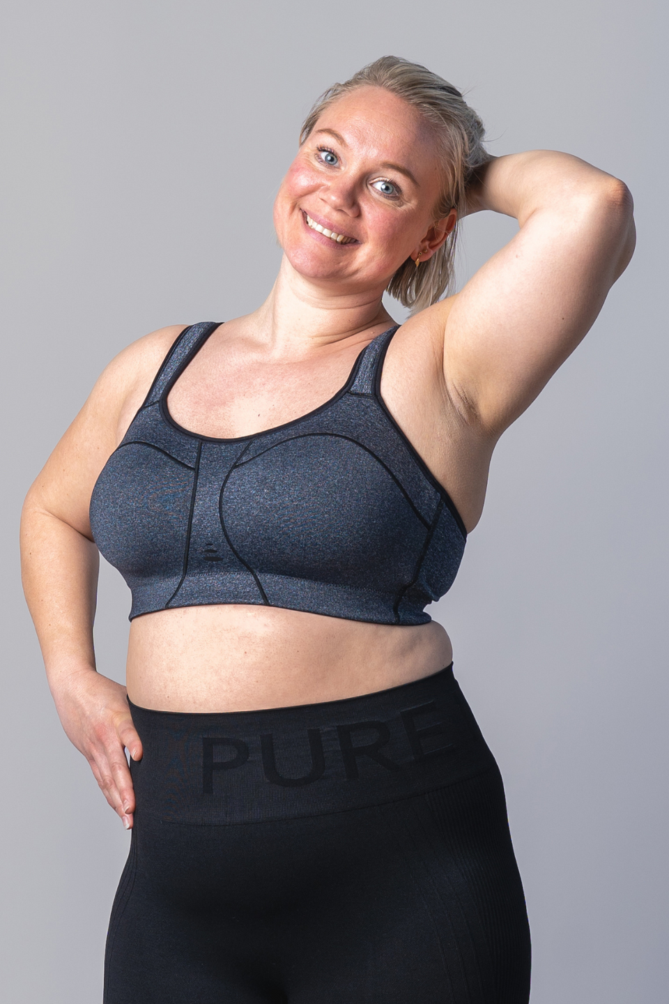 Pure Lime Padded Athletic Bra Bra 3611 Stone Grey Melange