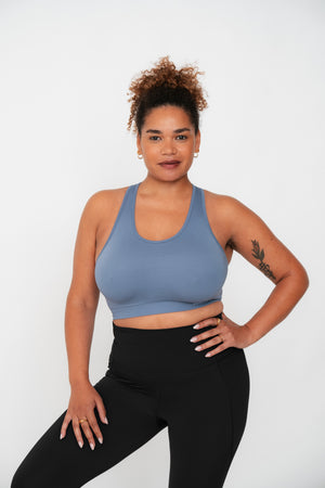 Seamless Bra Top - Dew Blue