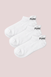 Pure Lime Pure Lime Footies 3-pack Socks 1001 White/White