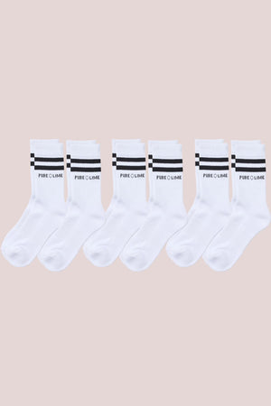 Pure Lime Pure Lime Tennis Sock 6 pack Socks 1000 White