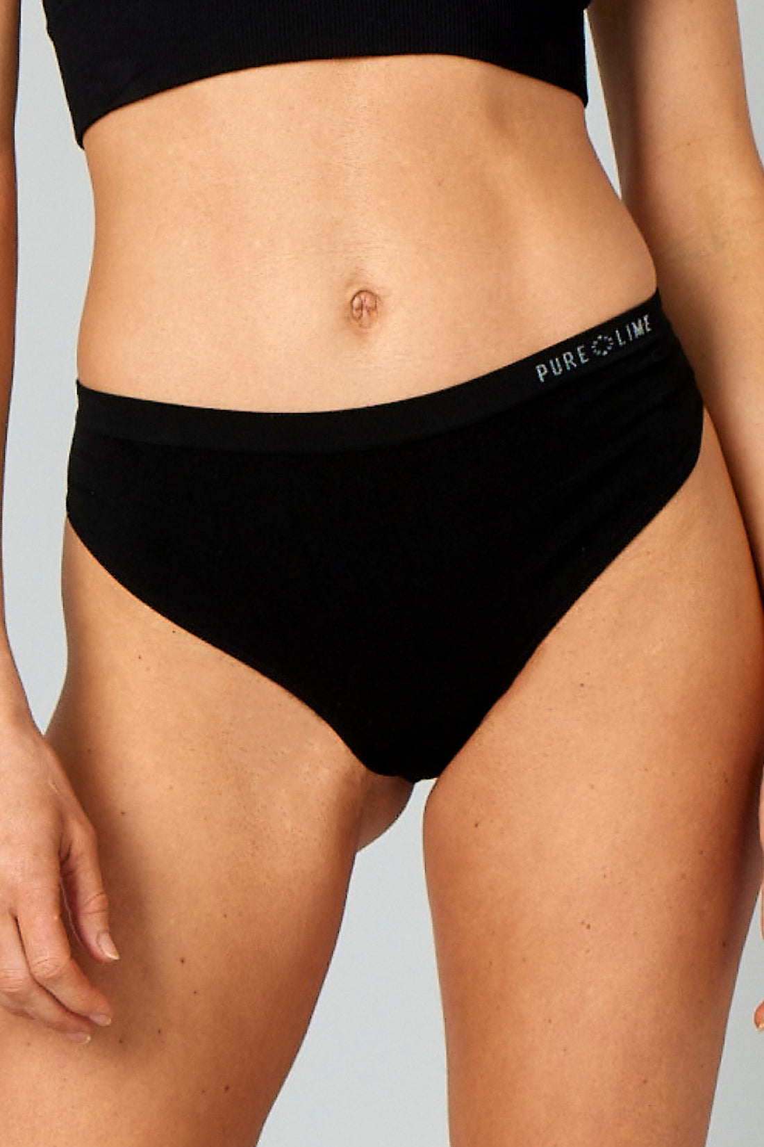 Pure Lime Pure Lime recycled Seamless Thong 3 pack Thong 2000 Black