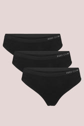 Pure Lime Pure Lime recycled Seamless Thong 3 pack Thong 2000 Black