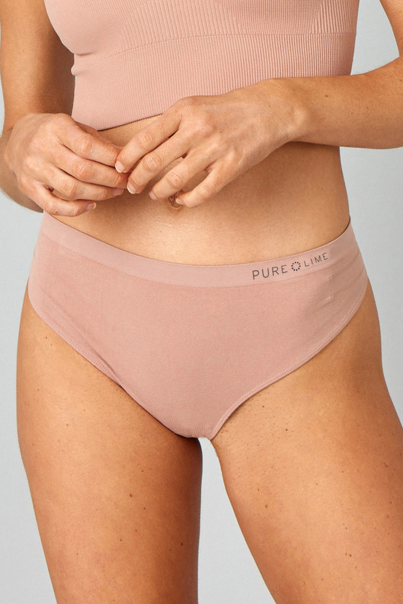 Pure Lime Pure Lime recycled Seamless Thong 3 pack Thong 6211 Dusty Rose