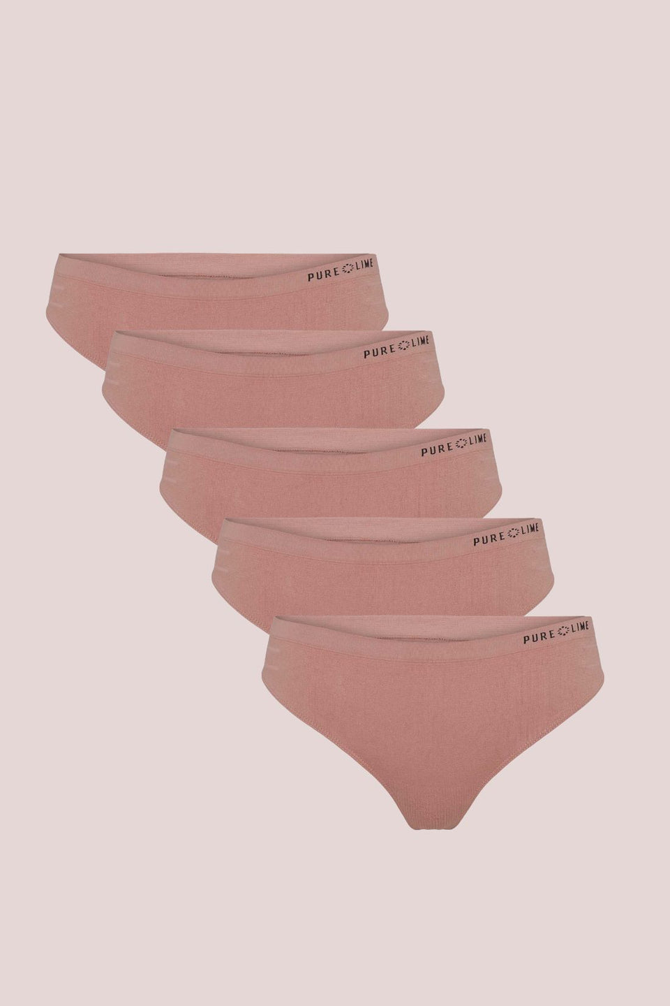 Pure Lime Seamless Thong 5 pack Thong 6211 Dusty Rose