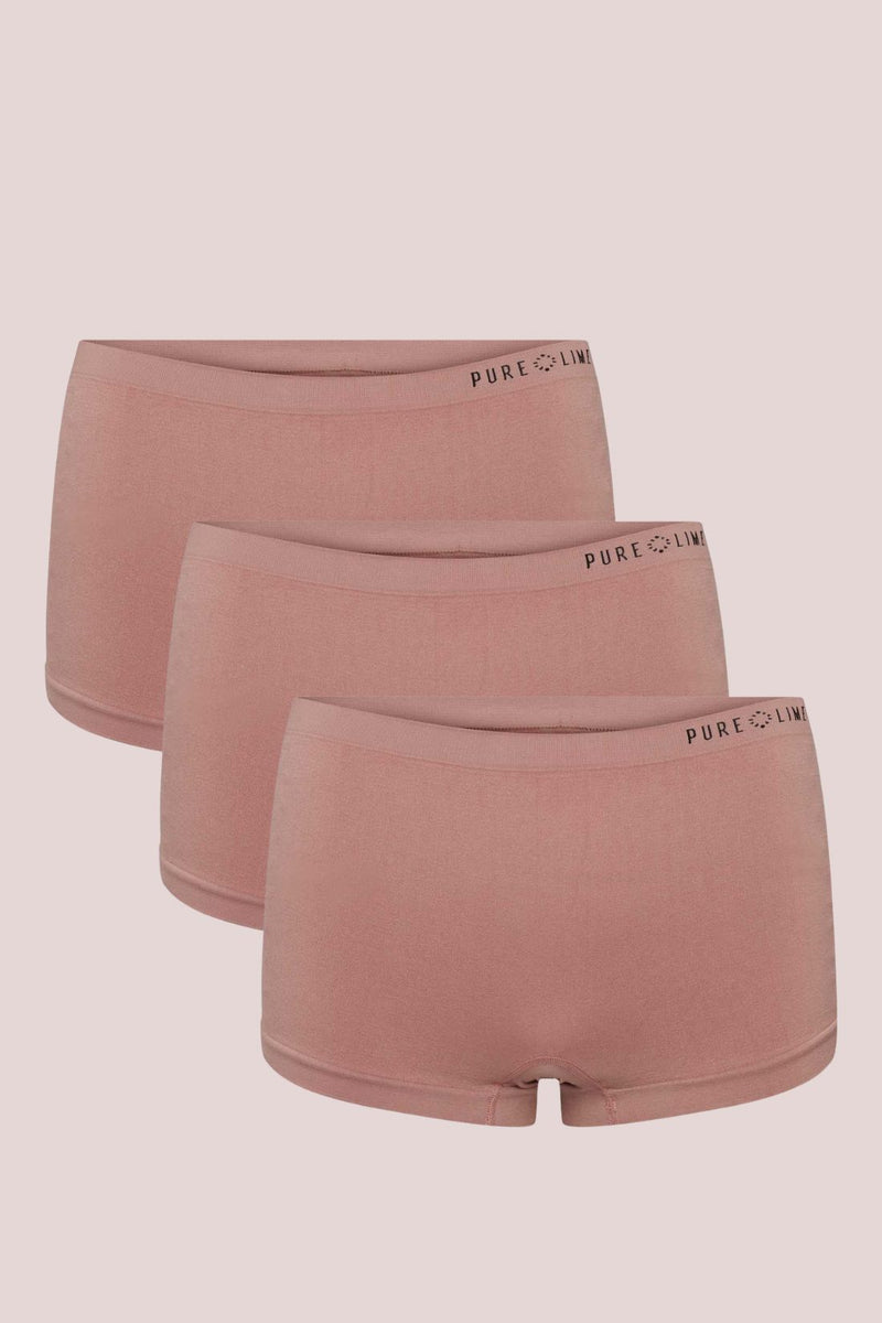 Pure Lime Purelime Recycled Seamless Boxer 3 pack Hipsters 6211 Dusty Rose