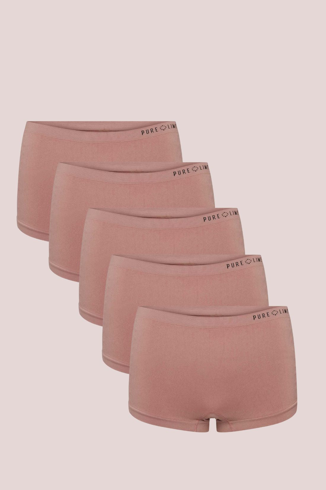 Pure Lime Purelime Recycled Seamless Boxer 5 pack Hipsters 6211 Dusty Rose