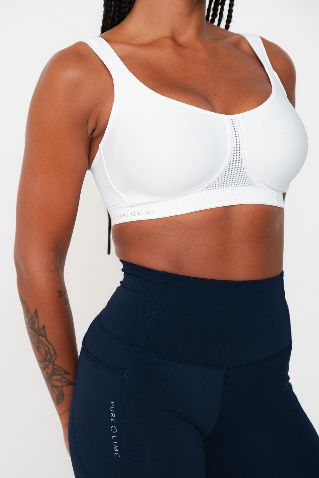 Pure Lime Support Bra High Impact Bra 1000 White