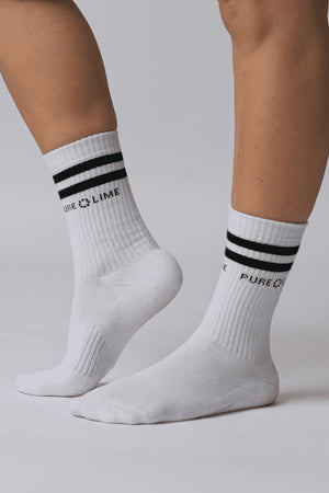 Pure Lime Tennis sock Socks 1000 White