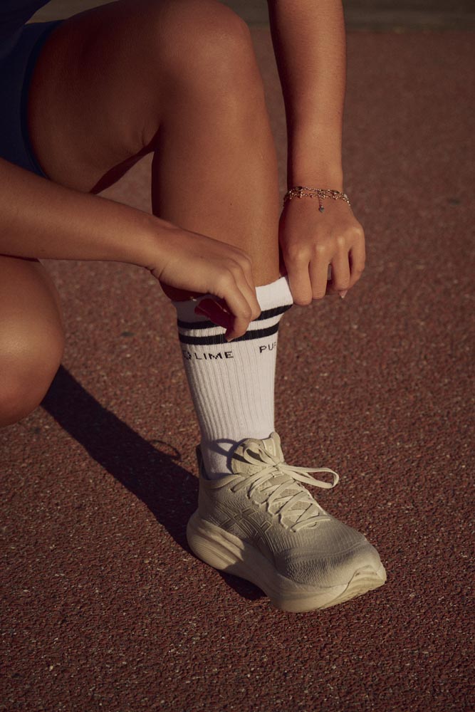 Pure Lime Tennis socks 2-pack Socks 1000 White