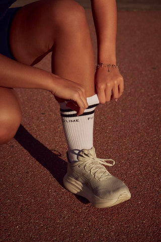 Pure Lime Tennis socks 2-pack Socks 1000 White