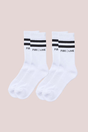 Pure Lime Tennis socks 2-pack Socks 1000 White
