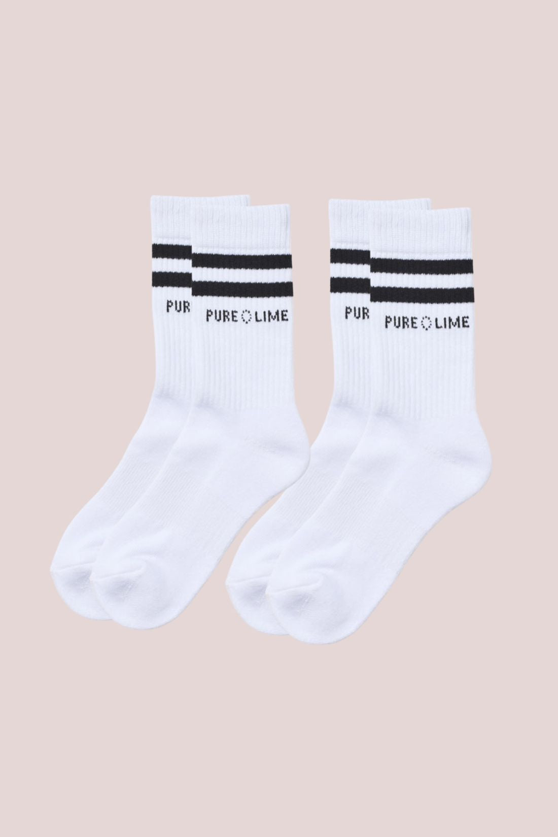 Pure Lime Tennis socks 2-pack Socks 1000 White